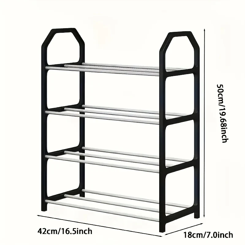 Leisure Style 4-Layer Shoe Rack – Metal Rod Space-Saving Organizer for All Shoe Types, Home Storage (Random Color-Pack of 1) - Image 3