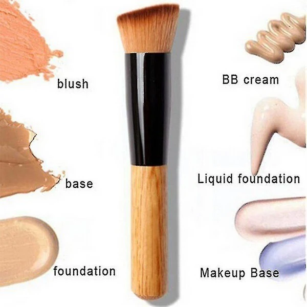 Liquid Foundation Makeup Brush – Soft Bristles for Smooth, Streak-Free Blending | Wooden Handle | Professional Face Makeup Applicator - Image 2
