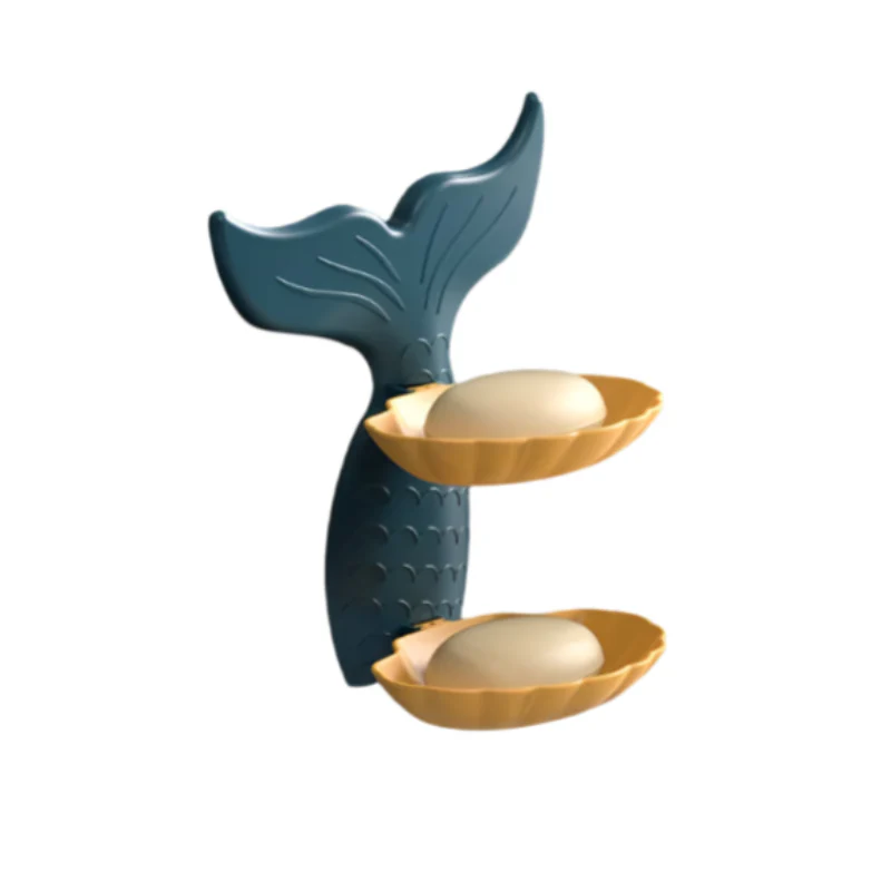 Mermaid Double Layer Soap Tray – Self-Adhesive Bathroom Soap Holder, Mermaid-Shaped Stand (Random color-Pack of 1) - Image 5