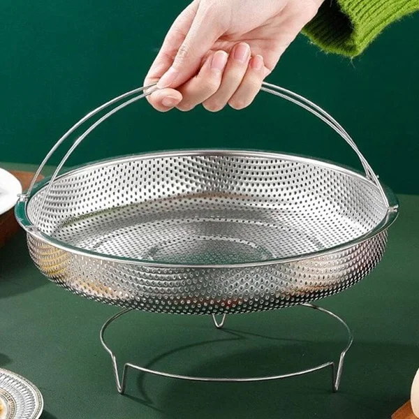 Multifunction Stainless Steel Steamer Drain Basket – Expandable Kitchen Strainer, Rinsing & Steaming Tool - Image 3
