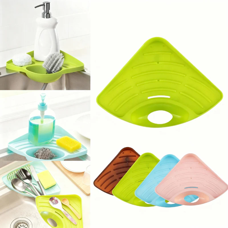 Drain Corner Rack – Space-Saving Storage Shelf for Kitchen & Bathroom Essentials (Random color-Pack of 1)