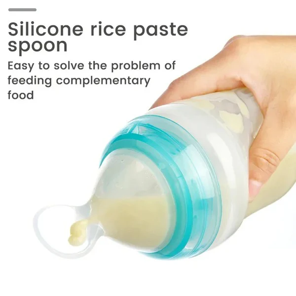 Mumlove 3-in-1 Silicone Baby Feeding Bottle – Spoon & Duckbill Sipper, 150ml (Random Color) (Pack of 1) - Image 8