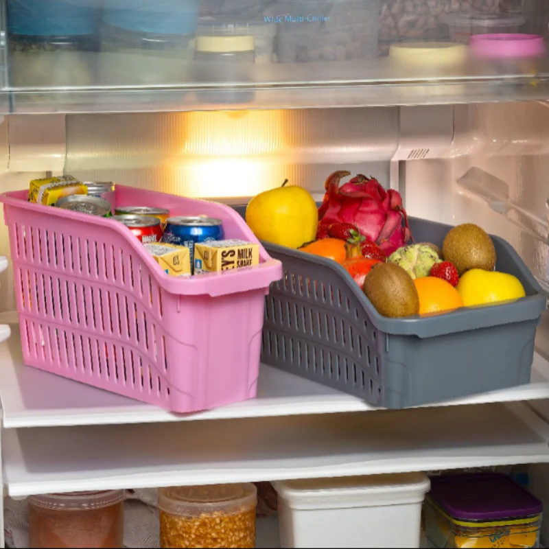 Multipurpose Storage Basket – Plastic Organizer Basket for Kitchen & Home Use (Random color-Pack of 3) - Image 3