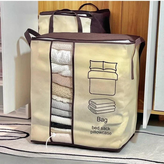 Non-Woven Quilt & Clothes Organizer – Large Capacity Foldable Storage Bag for Sarees, Blankets, Clothes & Bedding (Pack of 1) - Image 4