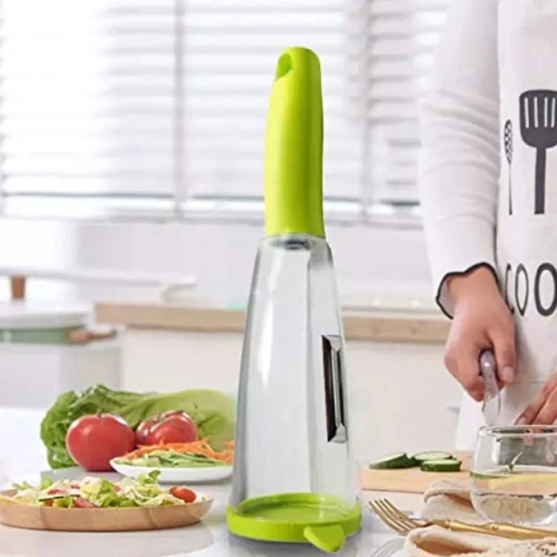 Smart Vegetable Peeler with Container – Stainless Steel Blade Fruit Peeler with Built-In ABS Storage Box for Easy Peeling & Kitchen Prep - Image 2