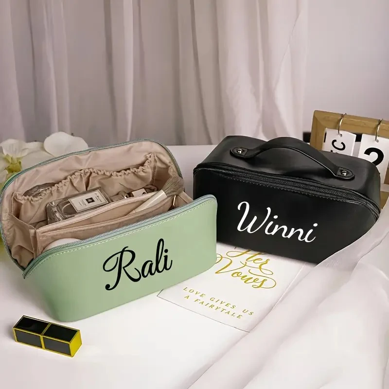 Personalized Cosmetic Travel Organizer – Elegant Makeup Bag for Weddings & Gifts (Random Color) - Image 2
