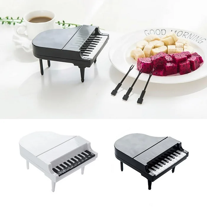 Piano Shaped Fruit Fork Set – Cute & Stylish Tableware for Fruits, Snacks & Desserts (Random color-Pack of 1) - Image 3