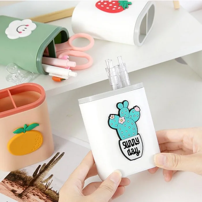 Plastic Desk Pen Stand (Random Design) - Image 3