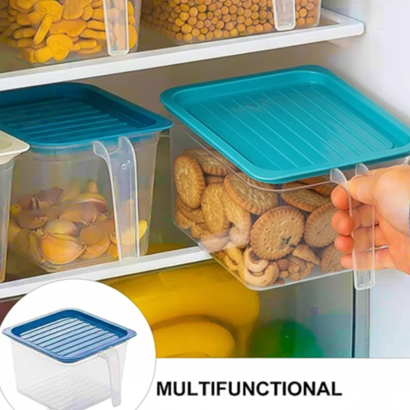 Plastic Fridge Storage Containers with Handle – Airtight Refrigerator Jars (1000 ml-Pack of 6 PCs) - Image 3