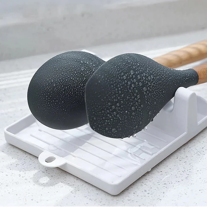 Plastic Oil Spill Spoon Resting Tray – 4-Slot Spoon Holder Stand for Kitchen Utensils, Spatula, Ladle & Chopsticks (Random Color, Pack of 1) - Image 5