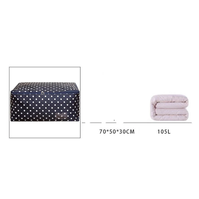 Polka Dot Storage Bag – 105 Ltrs Large Capacity Organizer for Clothes, Blankets & Bedding (Random color-Pack of 1) - Image 4