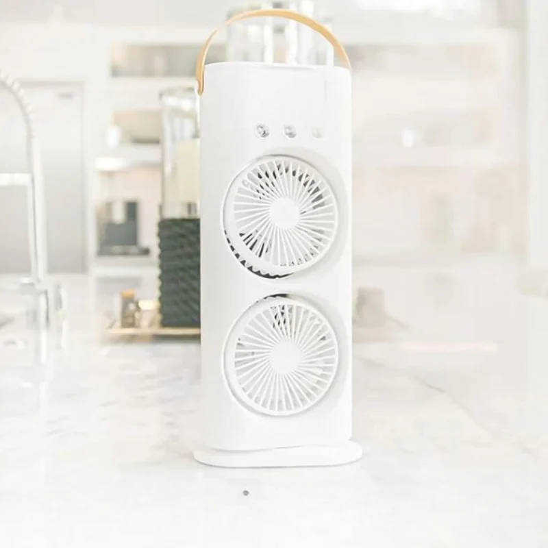Portable Double Spray Fan – Hydrating Mist & Cool Air Combo for Travel, Office & Outdoor Use - Image 3