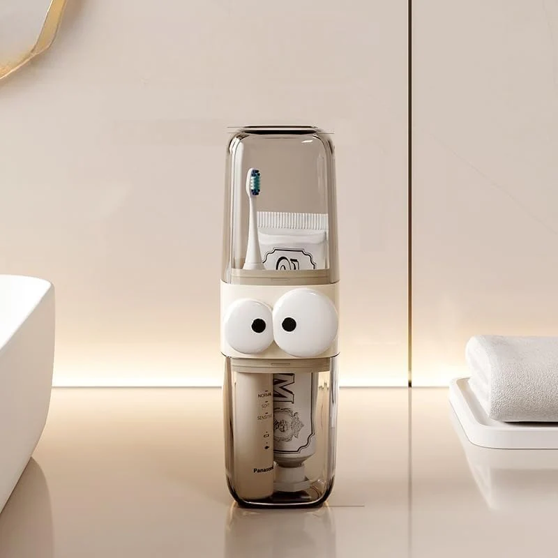 Transparent Toothbrush Case & Mouthwash Cup – Travel-Friendly 2-in-1 Set (1 Pc) - Image 3