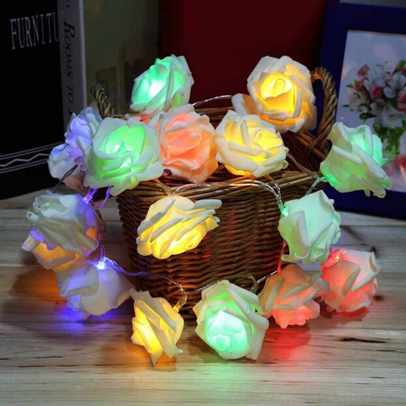 Rainbow Rose 16 LED Fairy Lights – Romantic Decorative Rose String Lights for Bedroom, Parties & Gifts - Image 4