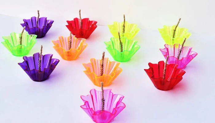 Reflection Diya 12 Pcs for Diwali Transparent Acrylic Diya, Reflection Diya for Diwali Decoration Lighting Decorative, Rangoli Decoration For Diwali - Image 5