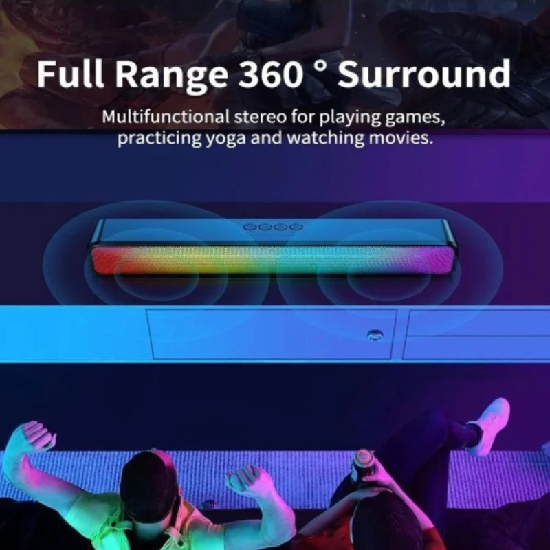 RGB Wireless LED Speaker – Color-Changing Soundbar with Dual Drivers & Deep Bass for Gaming & Music - Image 4