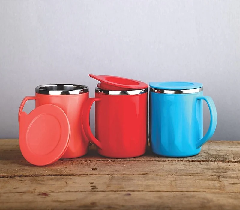 Double Wall Insulated Stainless Steel Tea & Coffee Mug With Lid for Home Office Restaurant Use Gift - Image 3
