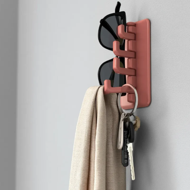 Rotatory Multi-Purpose 4-Hook with Adhesive Sticker – Kitchen & Home Use (Random color-Pack of 1) - Image 4