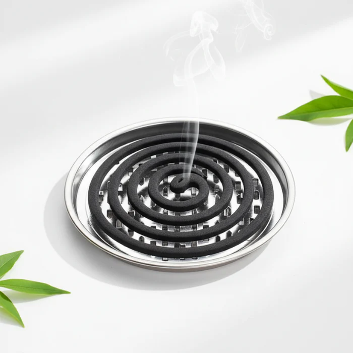 Stainless Steel Mosquito Coil Holder with Ash Catcher – Heat-Resistant Indoor & Outdoor Coil Stand - Image 3
