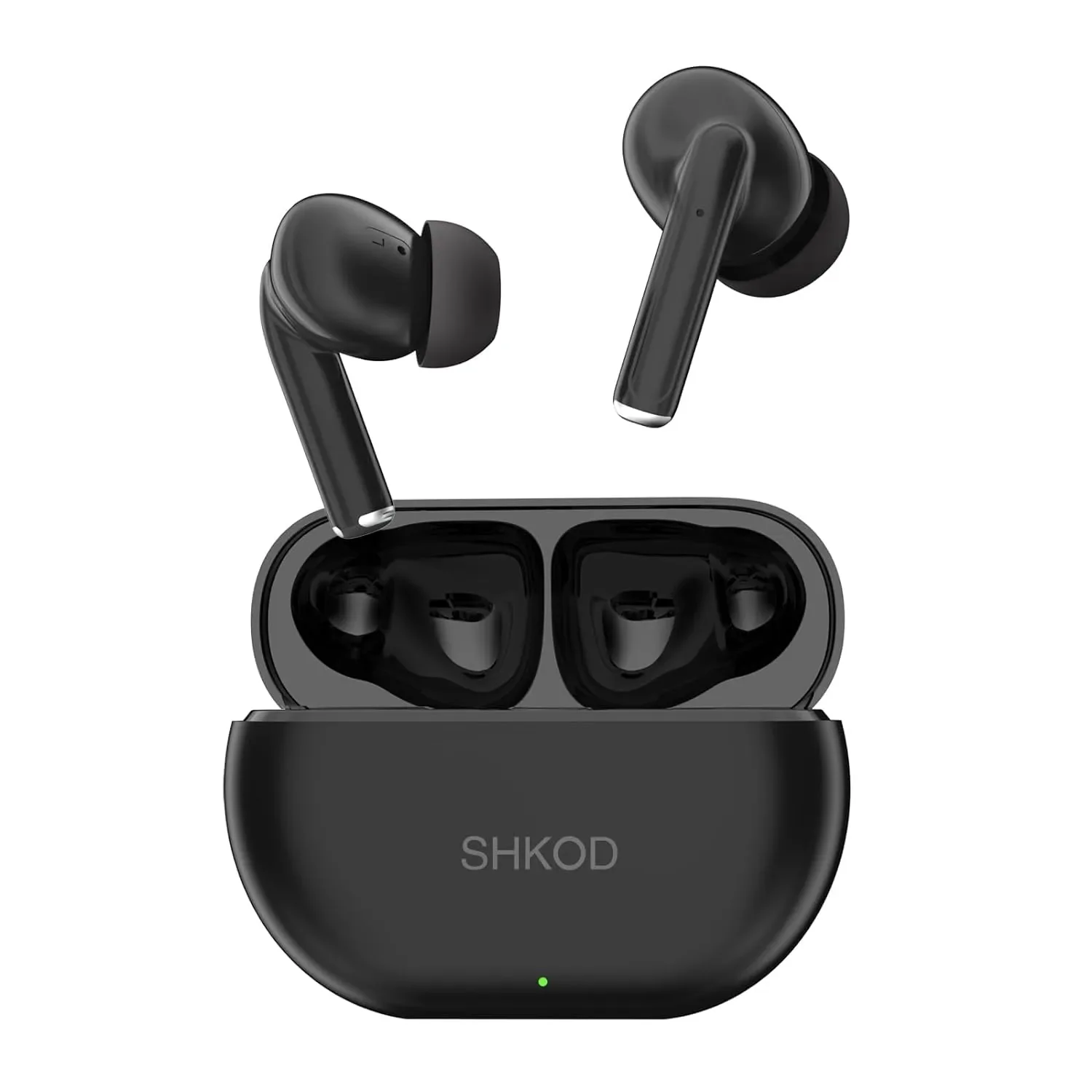 SHKOD AirLits1 Pro True Wireless Earbuds with Mic โ Bluetooth 5.3, Fast Charging, High Bass, Touch Control & Long Playtime (Black)
