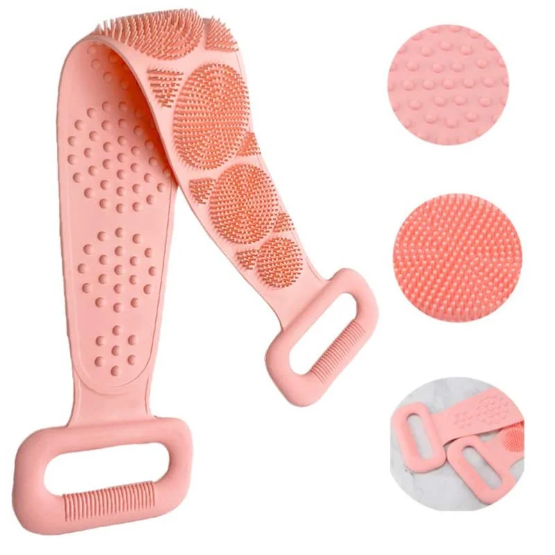 Silicone Back Scrubber – Dual-Sided Exfoliating & Massage Body Brush | Quick-Drying, Hygienic Bath Scrubber for Deep Cleaning (Random Color – Pack of 1) - Image 3