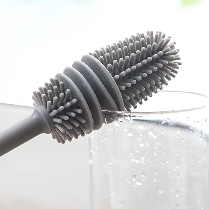 Silicone Bottle Cleaning Brush with Long Handle – Multipurpose Bottle Cleaner for Baby Bottles, Water Bottles, Vases & Glass Containers (Pack of 1) - Image 4