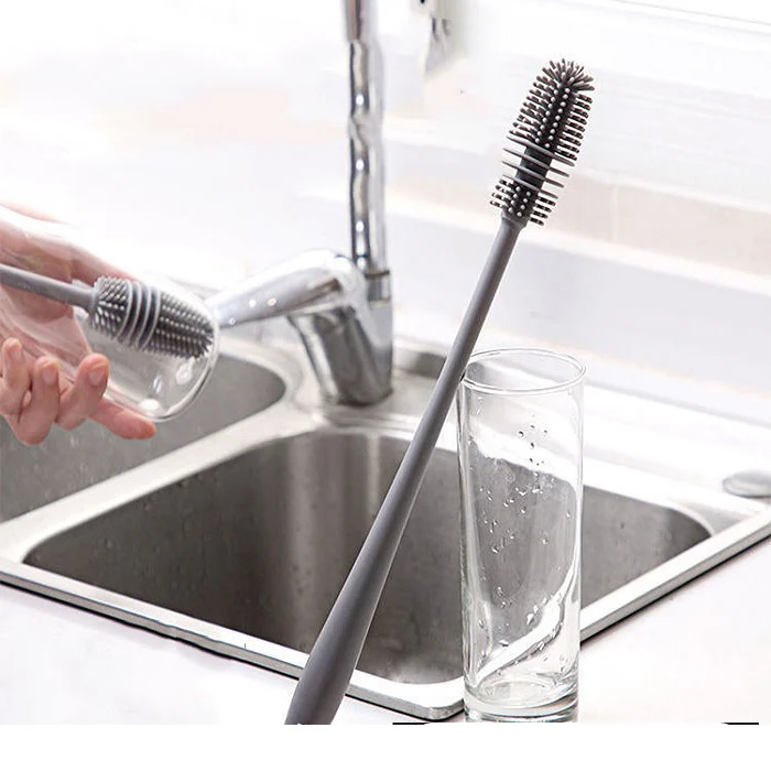 Silicone Bottle Cleaning Brush with Long Handle – Multipurpose Bottle Cleaner for Baby Bottles, Water Bottles, Vases & Glass Containers (Pack of 1) - Image 8