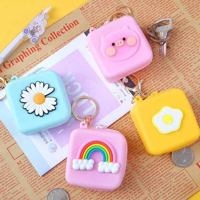 Mini Silicone Zipper Pouch – Compact Storage for Coins, Keys, Earphones & Accessories (Random color-Pack of 1 Pc) - Image 2