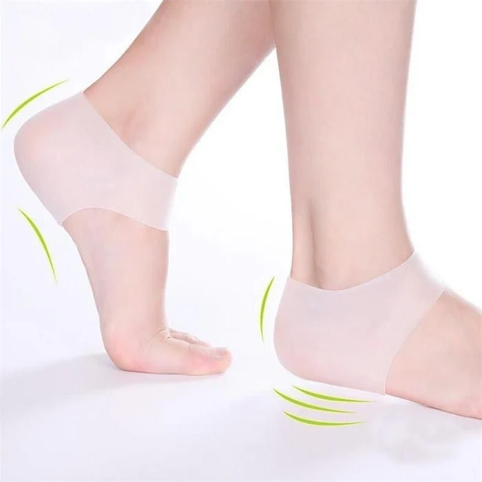 Silicone Heel Socks (Semi Transparent) – Moisturizing & Crack Repair Heel Protector for Dry, Cracked Feet | Soft Gel Heel Sleeves (1 Pair) - Image 2