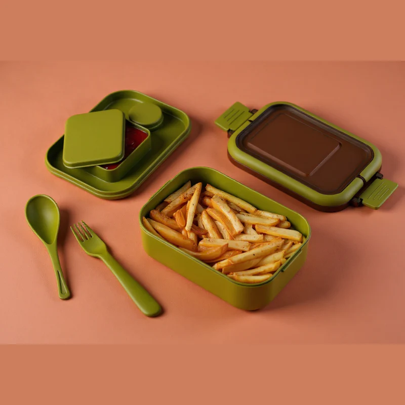 Snackle Pack Kids Lunch Box – Tiffin Box with 2 Small Containers, Spoon & Fork (Random Color) - Image 5