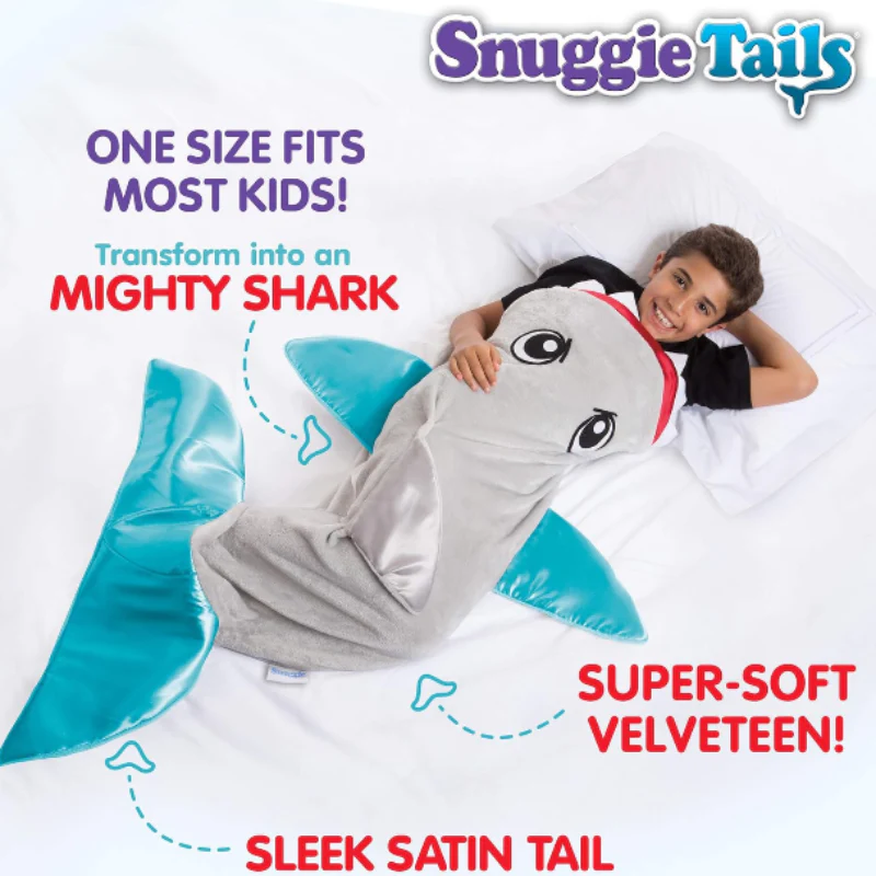 SHARK-Tails Comfy Cozy Super Soft Blanket for Kids – Warm, Plush & Fun Sleeping Blanket - Image 4