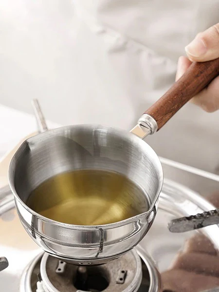 Stainless Steel Mini Saucepan, Tadka Pan with Handle, Rustproof Fast Heating Food Grade, Milk Butter Warmer Pot with Cool Handle for Making Syrup for Melting Butter (200ML) - Image 2