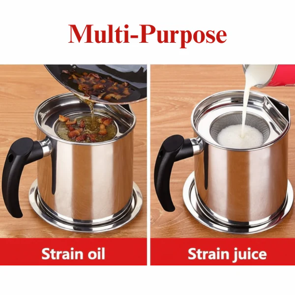 1.7 Litre Stainless Steel Oil Pot – Airtight Oil & Ghee Container for Kitchen Storage | 1700ml Steel Oil Dispenser Can with Lid - Image 4