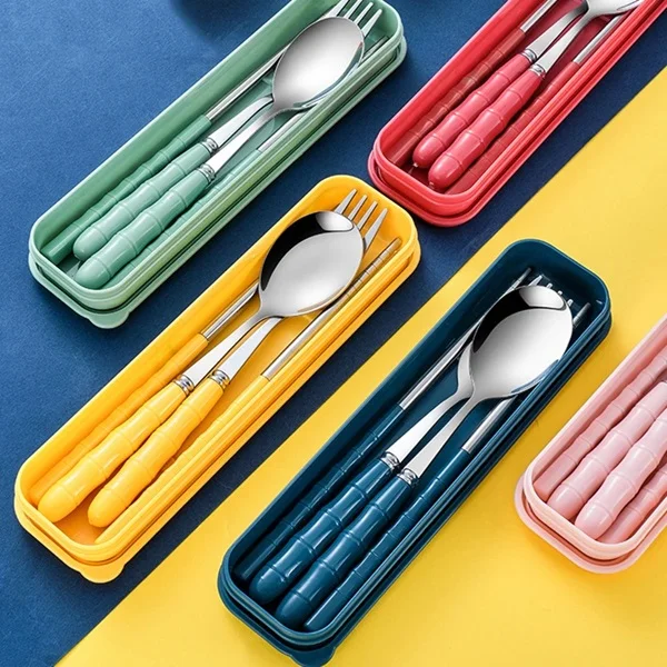Stainless Steel Tableware Set – Durable Cutlery Set for Dining & Kitchen Use(Random color-Pack of 1) - Image 2