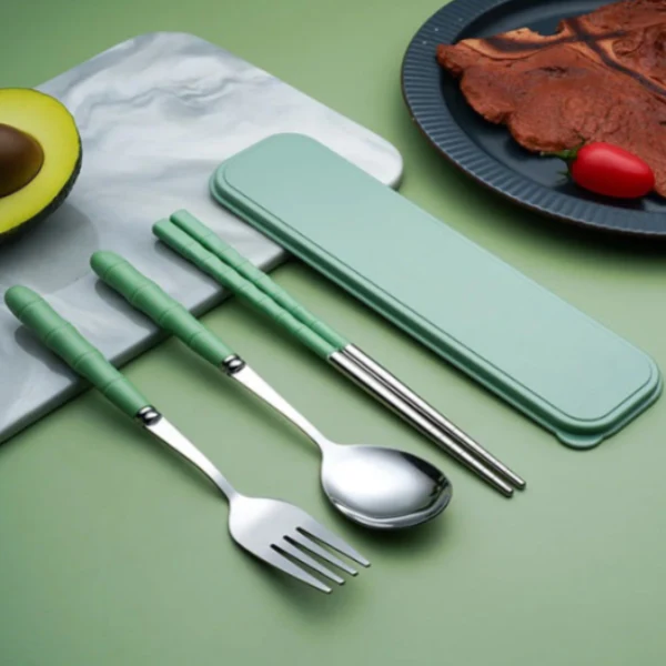 Stainless Steel Tableware Set – Durable Cutlery Set for Dining & Kitchen Use(Random color-Pack of 1) - Image 6