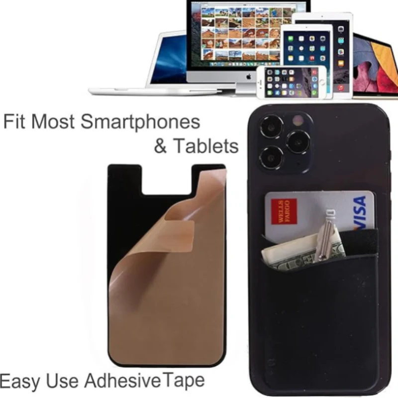 Stick-On Phone Wallet – Card Holder Pouch for Back of Mobile Case - Image 3