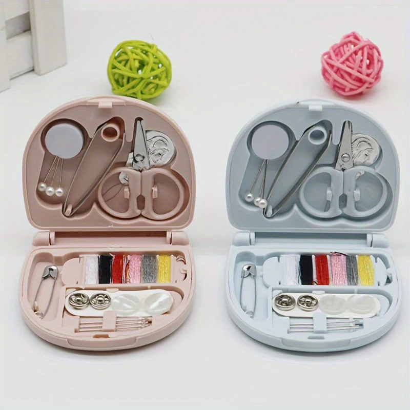 Ultra-Portable Compact Sewing Kit – Travel Essential with Mini Scissors, Threads, Buttons & Emergency Repair Tools (Random Color-Pack of 1)