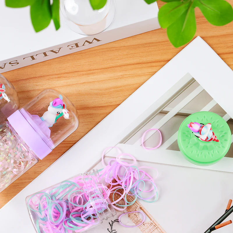 Unicorn Pack Elastic Hair Rubber Bands – Cute Colorful Hair Ties for Kids & Girls (Multi-Color) - Image 3
