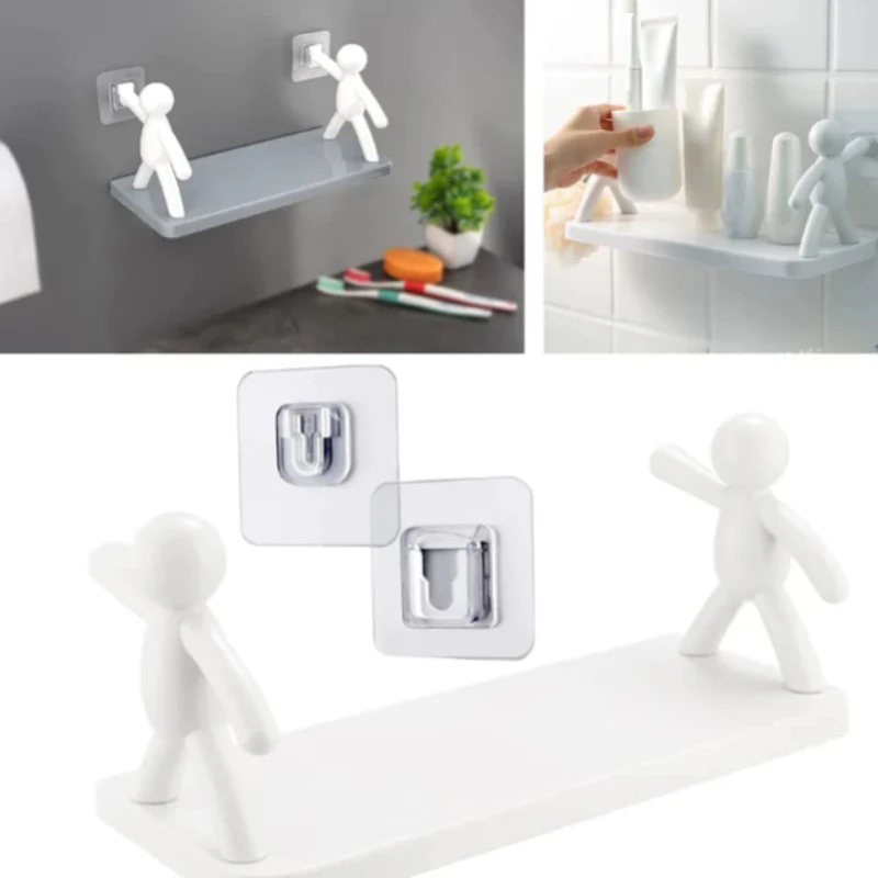 Self Adhesive Wall Mounted Bathroom Shelf – Plastic Wall Mount Shelf for Bath Accessories (Pack of 1) - Image 3