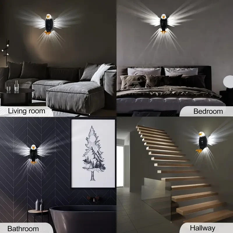 Wall-Mounted Eagle Night Light with Remote Control – Decorative LED Lamp for Bedroom & Living Room - Image 4