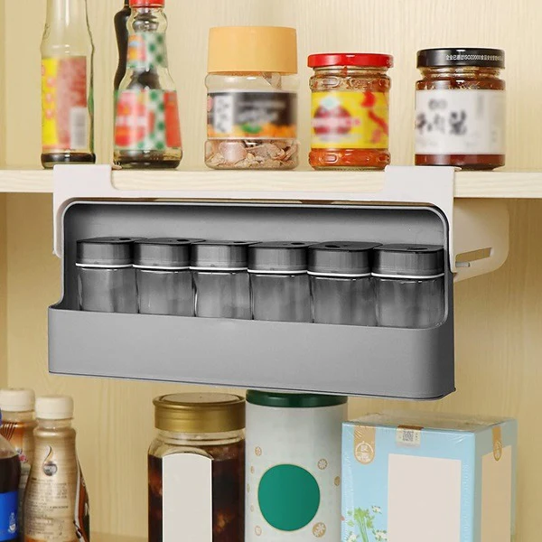 Wall Mounted Under Shelf Rack With 6pcs Bottle - Image 2